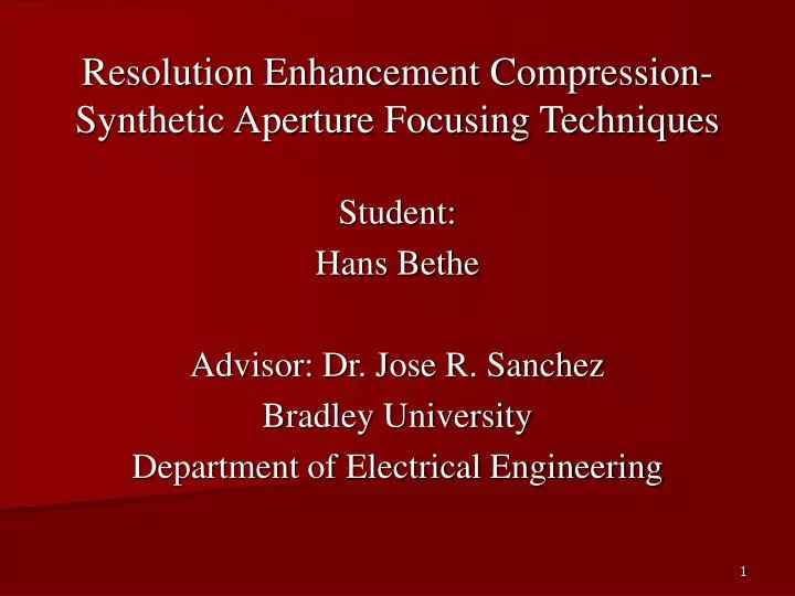 resolution enhancement compression synthetic aperture focusing techniques