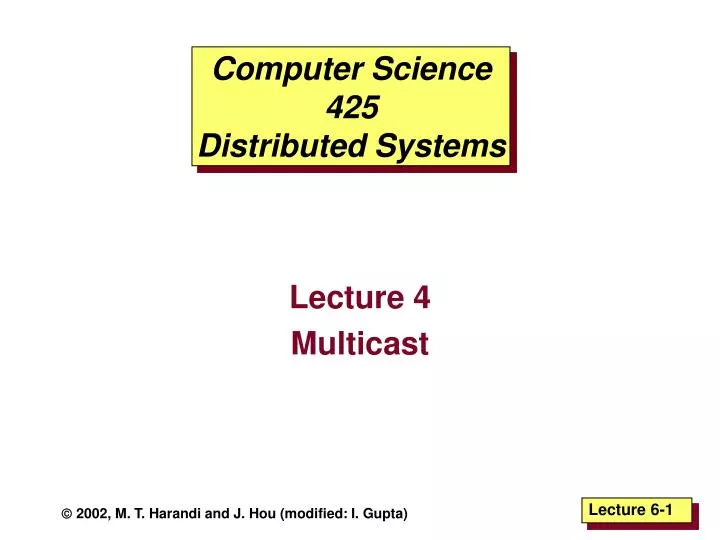 computer science 425 distributed systems