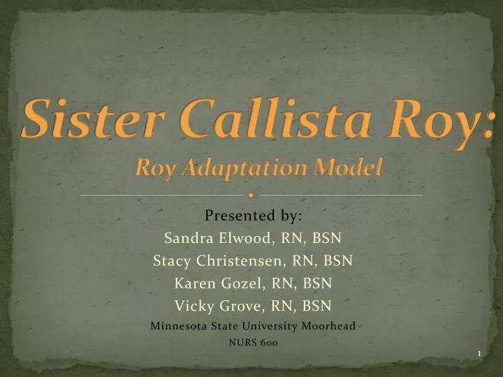 sister callista roy roy adaptation model