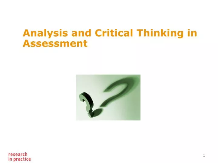 critical thinking assessment ppt