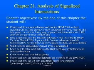 Chapter 21. Analysis of Signalized Intersections