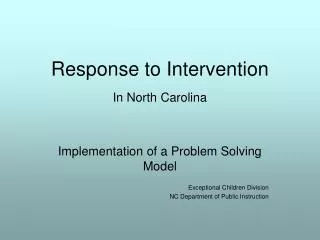 Response to Intervention