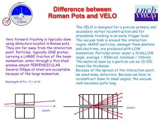 Difference between Roman Pots and VELO