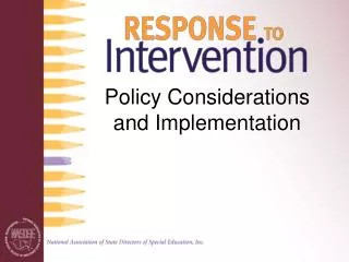 policy considerations and implementation