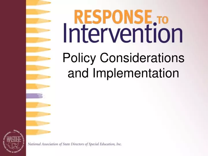 policy considerations and implementation