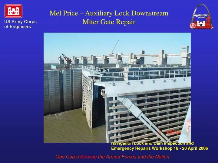 mel price auxiliary lock downstream miter gate repair