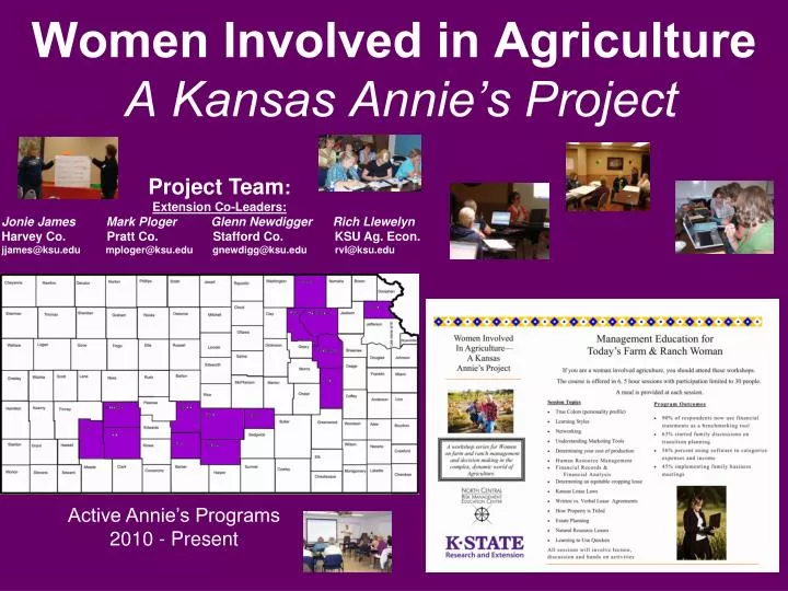 women involved in agriculture a kansas annie s project