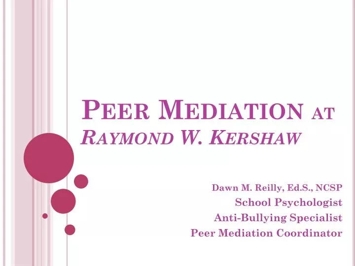 peer mediation at raymond w kershaw