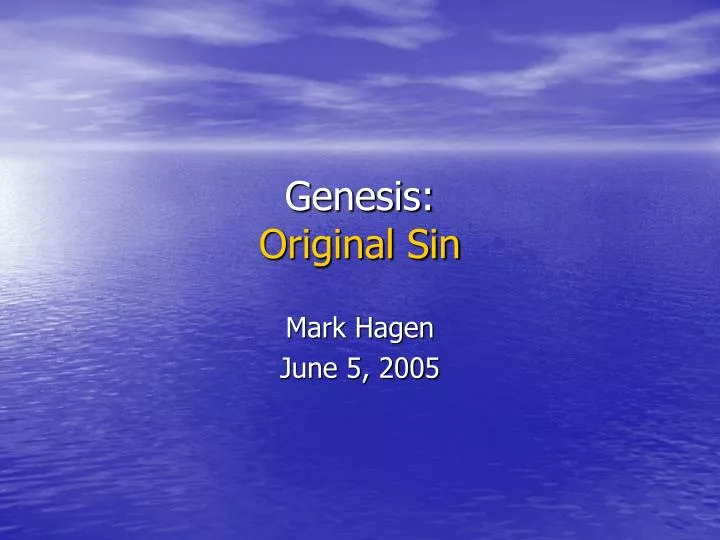 genesis original sin