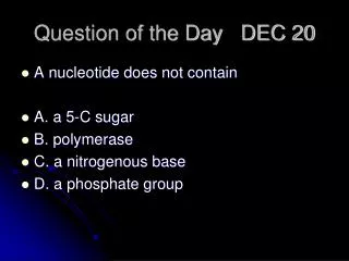 Question of the Day DEC 20