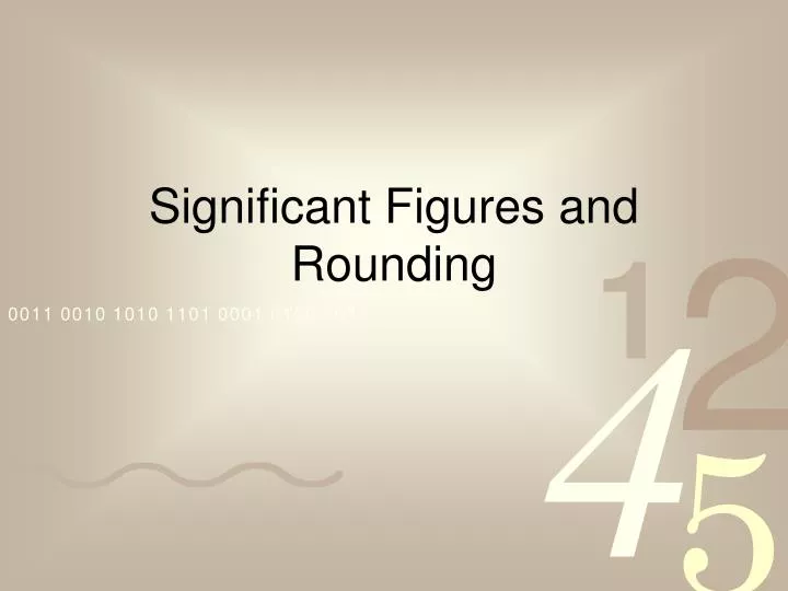 significant figures and rounding