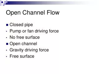 Open Channel Flow