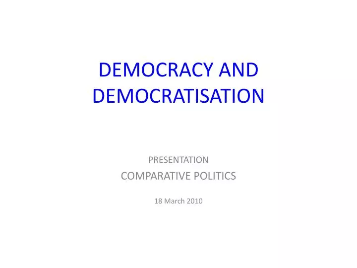 democracy and democratisation