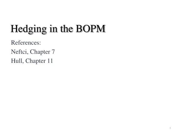 hedging in the bopm