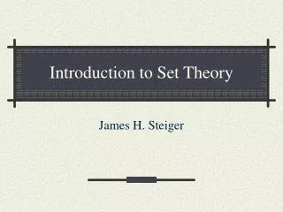 Introduction to Set Theory