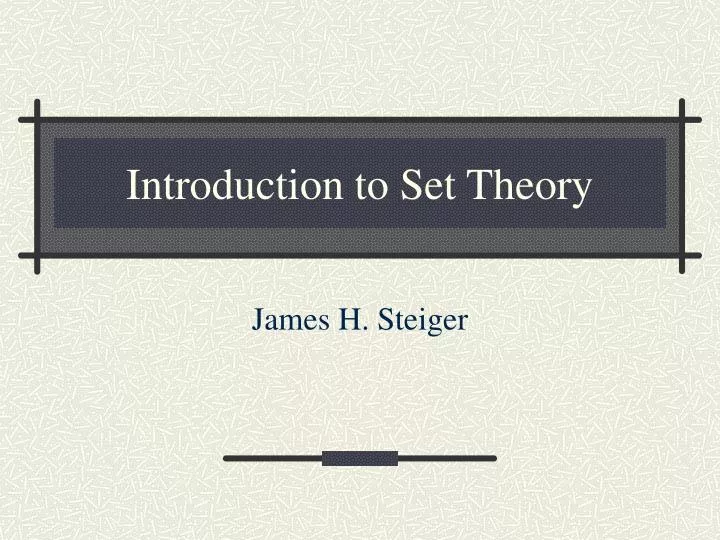 introduction to set theory