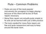 Flute – Common Problems - slide 1