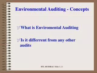 Environmental Auditing - Concepts