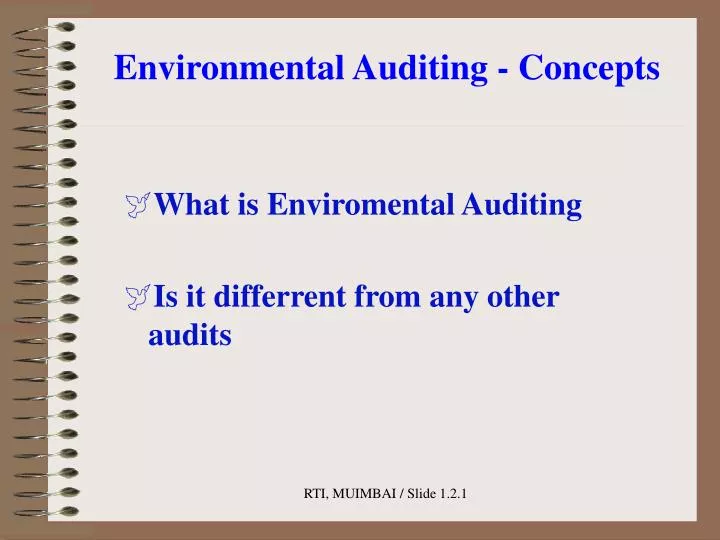 environmental auditing concepts