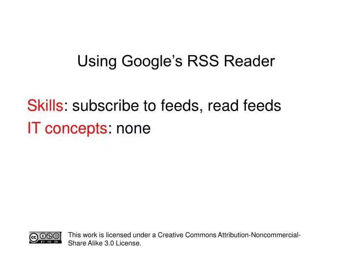 using google s rss reader