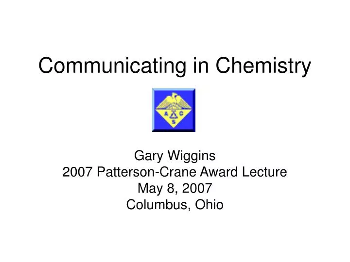 communicating in chemistry