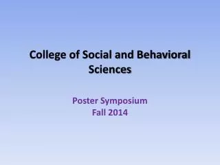 College of Social and Behavioral Sciences