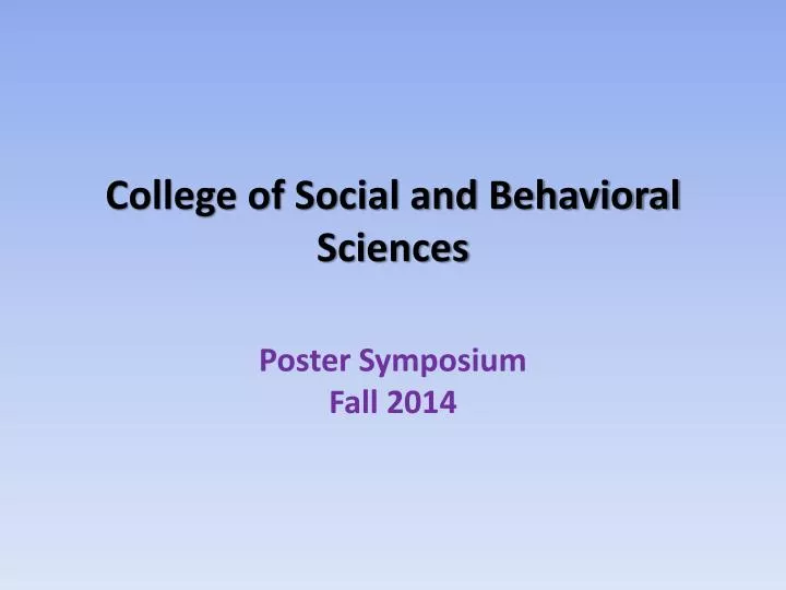 college of social and behavioral sciences