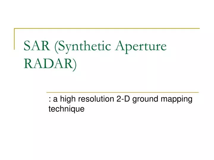 sar synthetic aperture radar