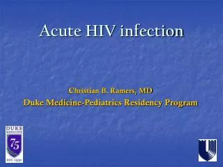 Acute HIV infection