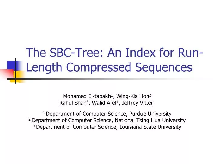 the sbc tree an index for run length compressed sequences