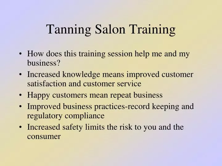 tanning salon training