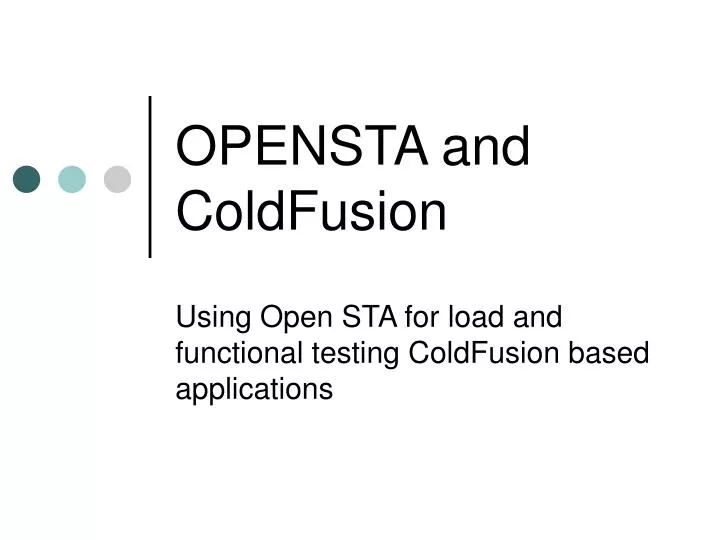 opensta and coldfusion