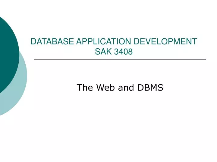 database application development sak 3408