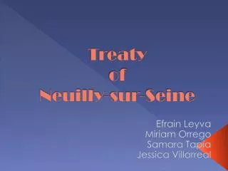 Treaty of Neuilly- sur -Seine