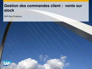gestion des commandes client vente sur stock