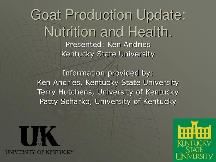 goat production update nutrition and health