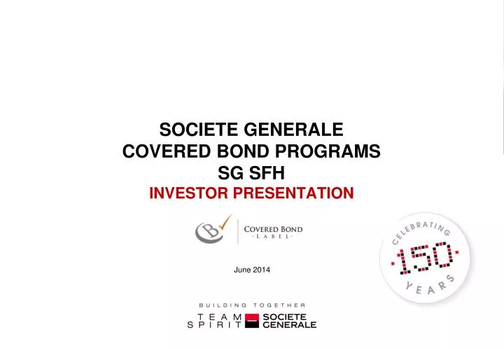 societe generale covered bond programs sg sfh investor presentation