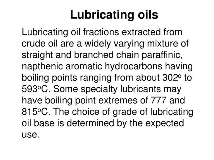 lubricating oils