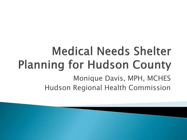 medical needs shelter planning for hudson county