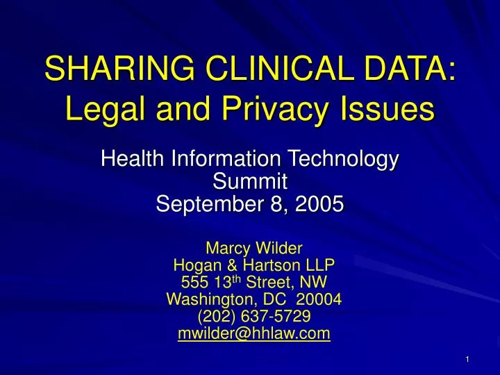 sharing clinical data legal and privacy issues