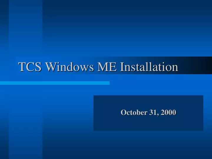 tcs windows me installation