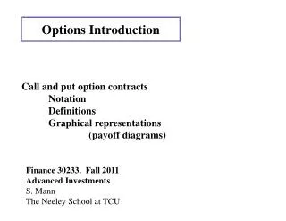 Options Introduction