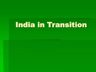 India in Transition