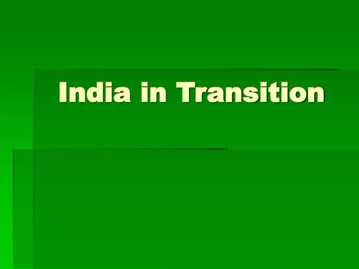 india in transition