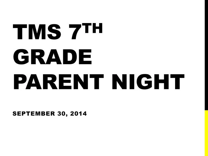 tms 7 th grade parent night