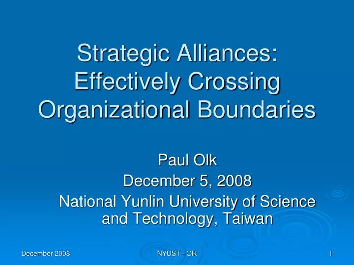 strategic alliances effectively crossing organizational boundaries