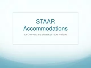 STAAR Accommodations