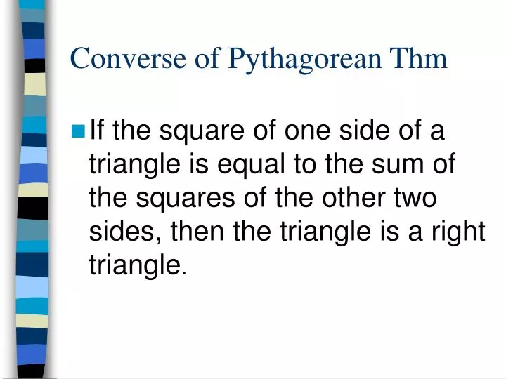 converse of pythagorean thm