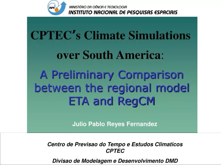 cptec s climate simulations over south america