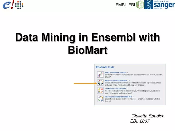 data mining in ensembl with biomart